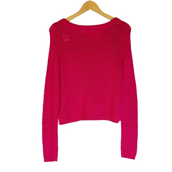 NWT Abercrombie & Fitch Loose Knit Long Sleeve Hot Pink Sweater Size Small - Picture 5 of 8